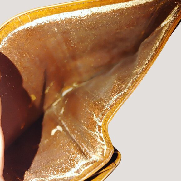 Cartier Panthere Brown Leather Wallet Vintage Silver Interior Peeling Tri Fold - Picture 13 of 14